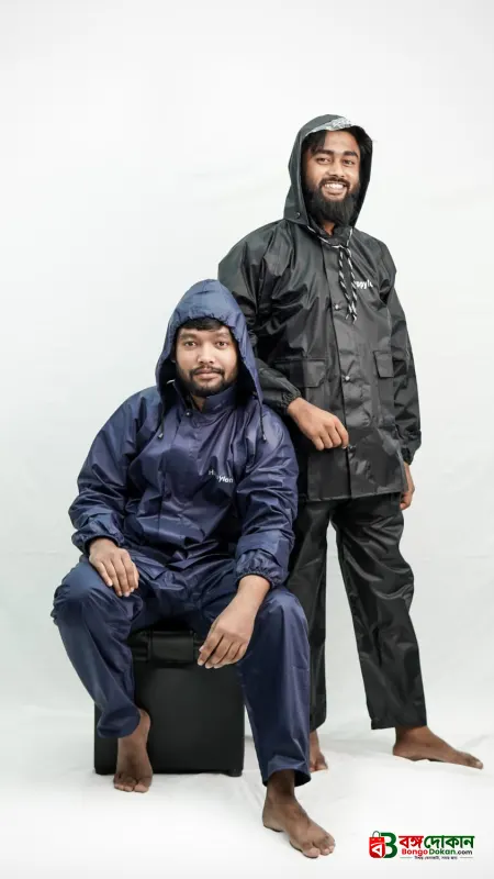 100% Water proof High quality Rain Coat With Pant. (Happylon) Blue - বাংলাদেশে সেরা দাম ও নতুন কালেকশন - গ্যালারি