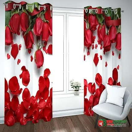 2 Piece 3D Print Premium curtain - বাংলাদেশে সেরা দাম ও আকর্ষণীয় কালেকশন - গ্যালারি