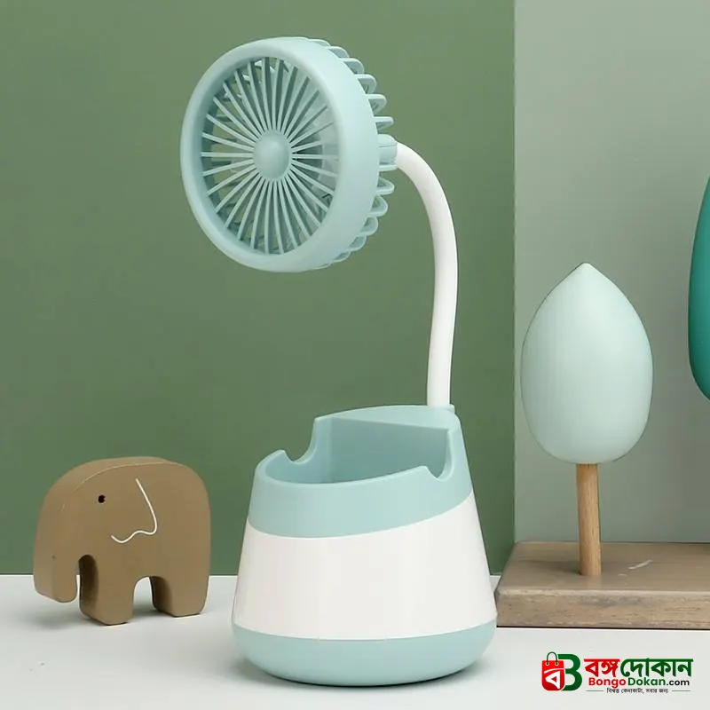 2-in-1 Rechargeable Mini Desktop Fan with Pen Holder Base – Cute Pastel Color Portable Study & Office Desk Cooling Fan with Storage Organizer - বাংলাদেশে সেরা দাম ও স্পেসিফিকেশন - গ্যালারি