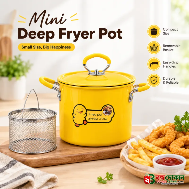 2L Stainless Steel Deep Fryer Pot with Basket & Thermometer – Non-Stick Oil Filter Deep Fryer for French Fries, Chicken, and Snacks - বাংলাদেশে সেরা দাম ও নতুন কালেকশন - বাংলাদেশে সেরা অফার ও দাম
