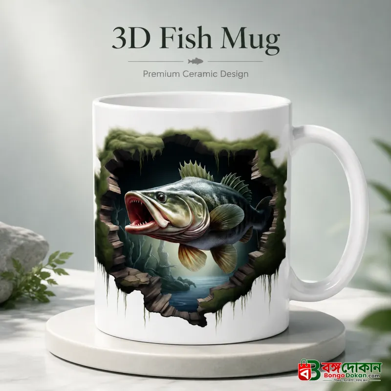 3D Fish Mug – Premium Ceramic Coffee Mug with 3D Aquatic Fish Wraparound Design, Microwave & Dishwasher Safe - বাংলাদেশে সেরা দাম ও লাইফস্টাইল কালেকশন - বাংলাদেশে সেরা অফার ও দাম