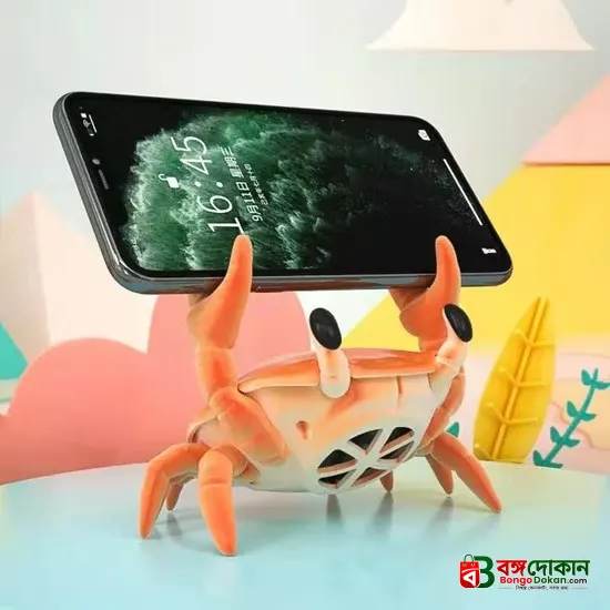3-in-1 Cute Crab Phone Holder & Wireless Bluetooth Speaker (Model: VO-F8) – 5W Sound, Desktop Organizer & Hands-Free Stand - বাংলাদেশে সেরা দাম ও স্পেসিফিকেশন - গ্যালারি