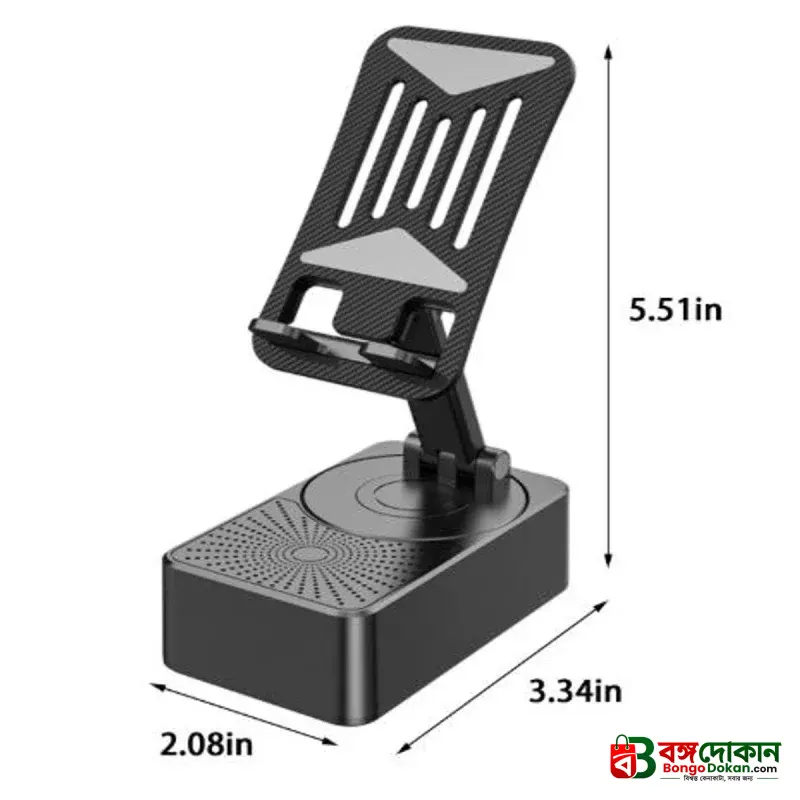 3-in-1 Foldable Mobile Phone Holder with Bluetooth Speaker – Adjustable Desktop Phone Stand, TWS 5.3 Audio, Power Bank & Portable Stand - বাংলাদেশে সেরা দাম ও স্পেসিফিকেশন - গ্যালারি