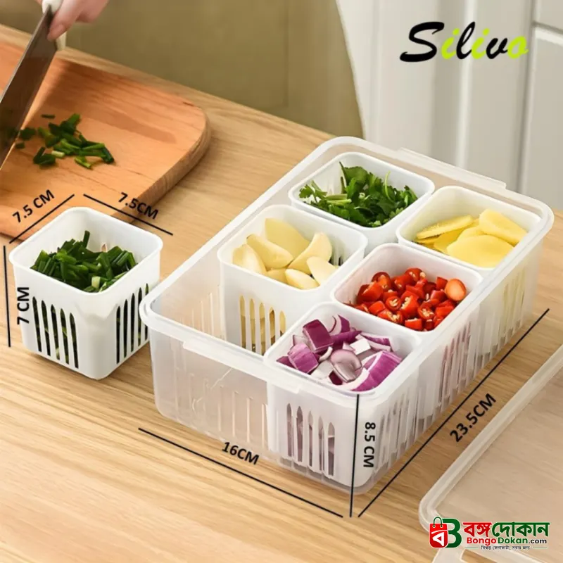 6-Grid Fridge Storage Box – Multi-Compartment Plastic Food Organizer & Spice Container for Refrigerator Kitchen Storage - বাংলাদেশে সেরা দাম ও লাইফস্টাইল কালেকশন - গ্যালারি