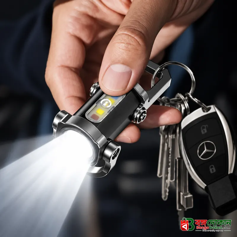 7 Modes High Power LED & COB Keychain Flashlight – KD088 Portable Mini Tactical Work Light with Type-C Charging, Long-Lasting Battery & Red-Blue Flash - বাংলাদেশে সেরা দাম ও স্পেসিফিকেশন - গ্যালারি