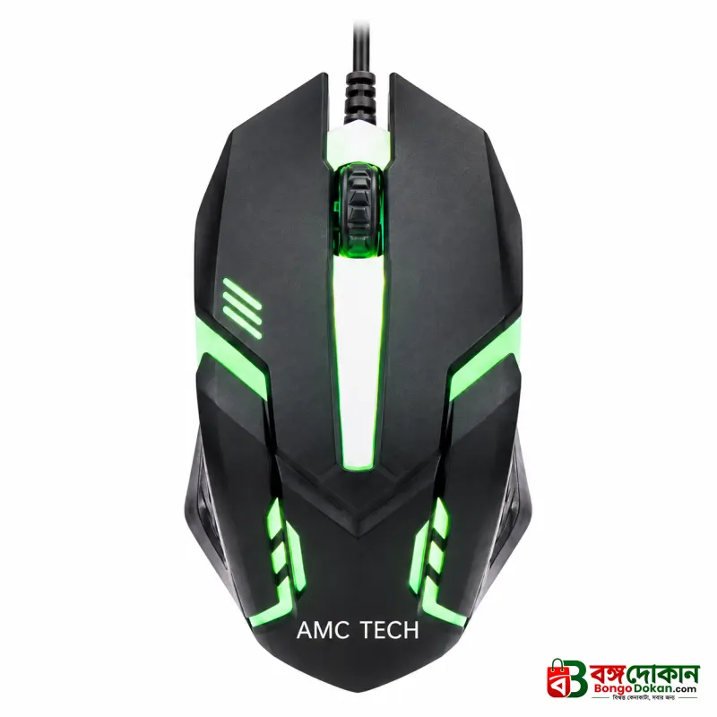AMC TECH M15 Wired Gaming Mouse – Adjustable 800-2400 DPI, Multi-Color RGB Lighting, Ergonomic Grip, 10 Million Clicks Durability & Plug-and-Play Compatibility - বাংলাদেশে সেরা দাম ও স্পেসিফিকেশন - গ্যালারি