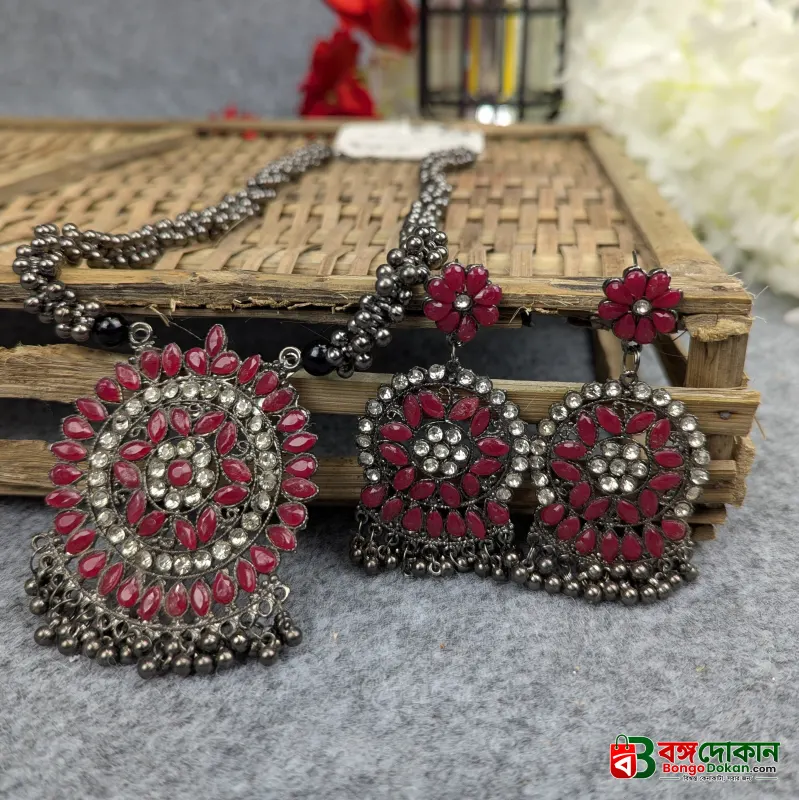 Antique Oxidized Necklace & Earrings Set – (Multiple Colors Available) - বাংলাদেশে সেরা দাম ও এক্সক্লুসিভ ডিজাইন - বাংলাদেশে সেরা অফার ও দাম