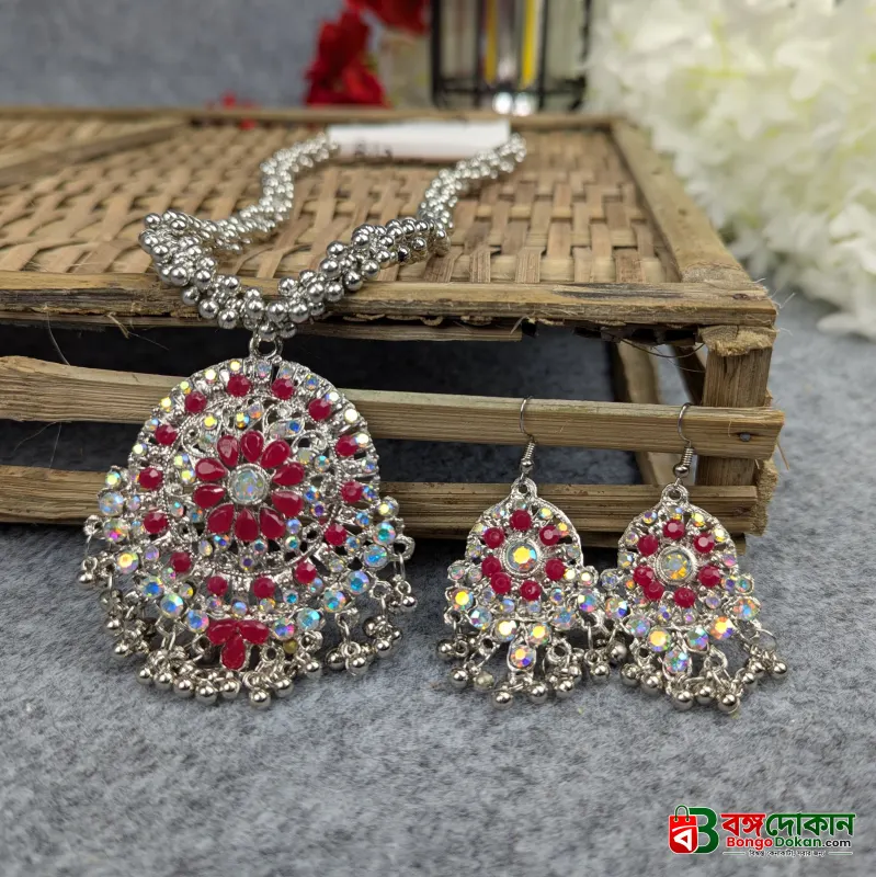 Antique Oxidized Necklace & Earrings Set – (Multiple Colors Available) - বাংলাদেশে সেরা দাম ও এক্সক্লুসিভ ডিজাইন - গ্যালারি
