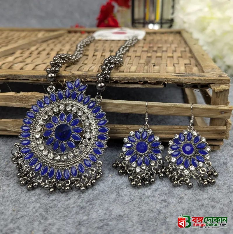 Antique Oxidized Necklace & Earrings Set – (Multiple Colors Available) - বাংলাদেশে সেরা দাম ও এক্সক্লুসিভ ডিজাইন - গ্যালারি