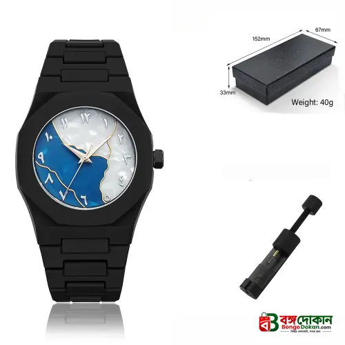 Aura watch 2025 New Arabic Aura Watch Silver  Dial @ navy bule Modern Creative Design  (Blue ) - বাংলাদেশে সেরা দাম ও নতুন কালেকশন - গ্যালারি