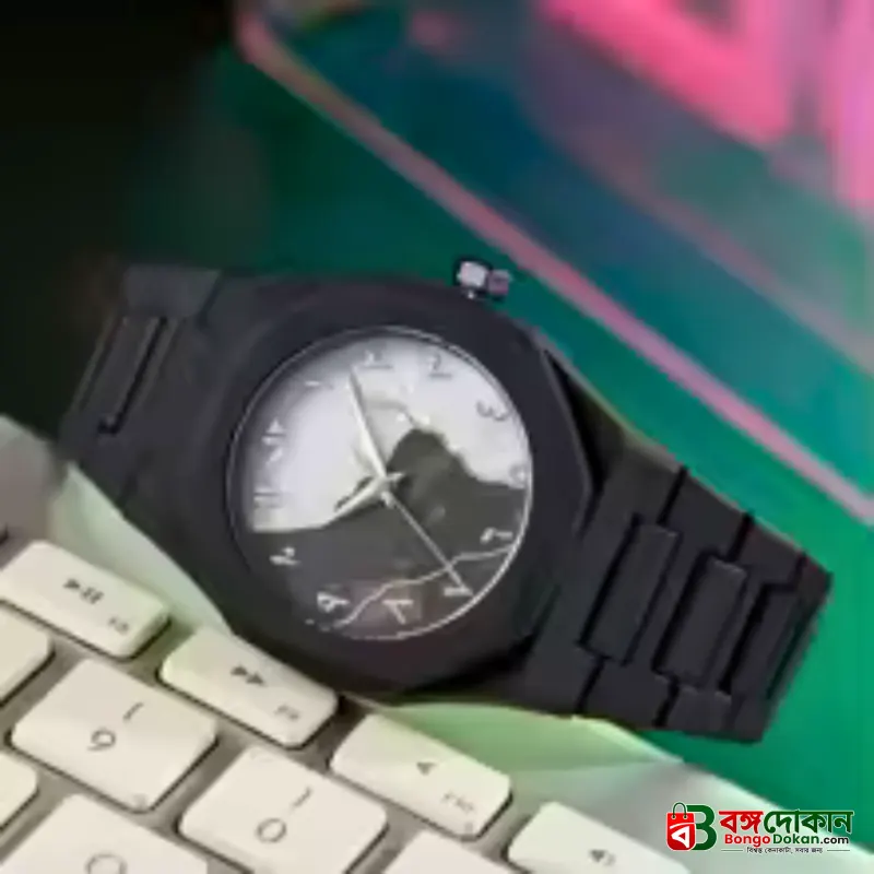 Aura watch Black for mens's  Modern Creative Design ( Black) - বাংলাদেশে সেরা দাম ও নতুন কালেকশন - গ্যালারি