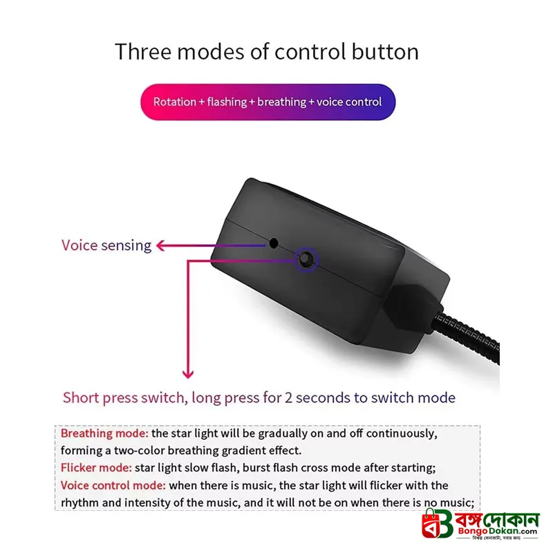 Automatic Dancing -  Interior Car/Room - Romantic atmosphere Decoration Laser Light. - বাংলাদেশে সেরা দাম ও স্পেসিফিকেশন - গ্যালারি
