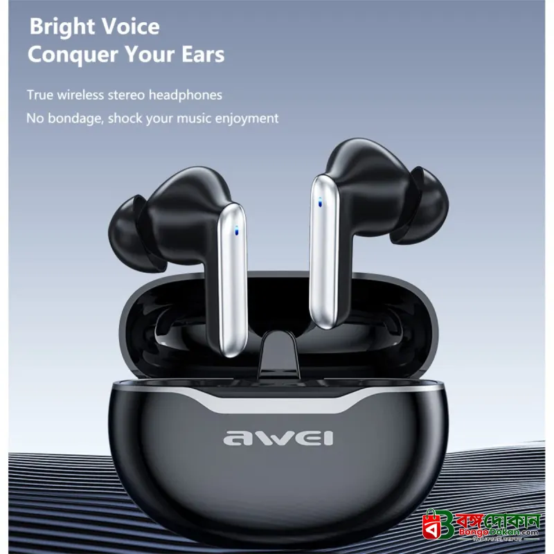 Awei T50 True Wireless Earbuds – Bluetooth 5.3 TWS with 13mm Drivers, 4-Mic ENC Noise Cancellation, IPX6 Waterproof & 25H Battery - বাংলাদেশে সেরা দাম ও স্পেসিফিকেশন - গ্যালারি
