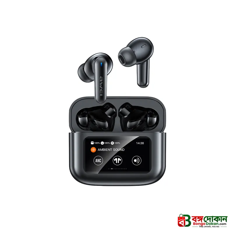 Awei T56 ANC True Wireless Earbuds – Smart LED Touch Screen Charging Case, Bluetooth 5.4, -35dB Active Noise Cancellation & IPX6 Waterproof - বাংলাদেশে সেরা দাম ও স্পেসিফিকেশন - গ্যালারি