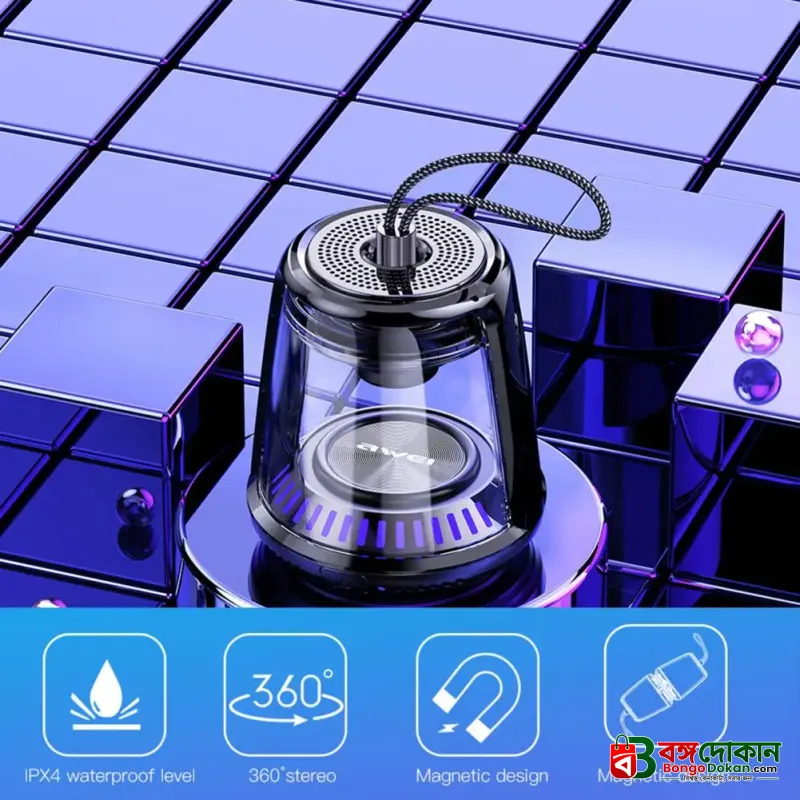 Awei Y666 Portable Outdoor Wireless Bluetooth Speaker – 5W Power, Bluetooth 5.0, IPX6 Waterproof, Magnetic Base, RGB Lighting & 6D Stereo Sound - বাংলাদেশে সেরা দাম ও স্পেসিফিকেশন - গ্যালারি