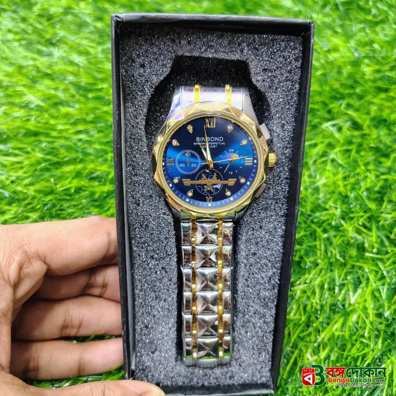 BINBOND 2521 Luxury Brand Luminous Quartz Watch For Men (Blue) - বাংলাদেশে সেরা দাম ও নতুন কালেকশন - গ্যালারি