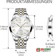 Butter Fly Lock OLEVS 9931G New Exclusive Design Quartz Watch for Men Silver - বাংলাদেশে সেরা দাম ও নতুন কালেকশন - গ্যালারি