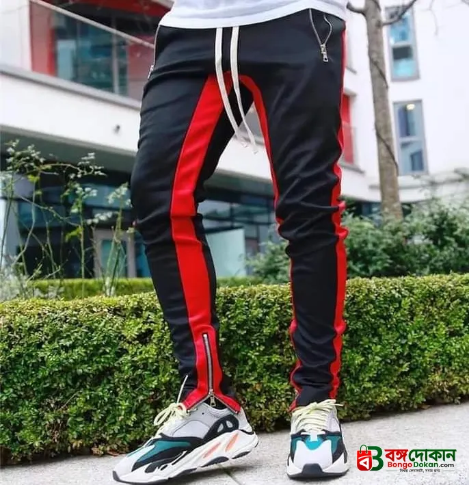 Casual Men's Sweatpant Trouser Black + Red - বাংলাদেশে সেরা দাম ও নতুন কালেকশন - বাংলাদেশে সেরা অফার ও দাম