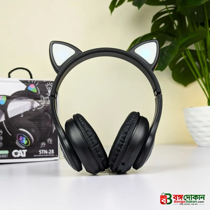CAT STN-28 Wireless Cat Ear Headset – Bluetooth 5.0 Over-Ear Headphones with 40mm Speakers, 400mAh Battery, 7-Hour Playtime & Cute Stylish Design - বাংলাদেশে সেরা দাম ও স্পেসিফিকেশন - গ্যালারি