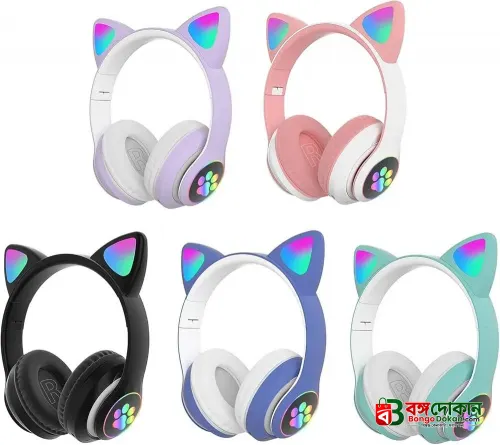 CAT STN-28 Wireless Cat Ear Headset – Bluetooth 5.0 Over-Ear Headphones with 40mm Speakers, 400mAh Battery, 7-Hour Playtime & Cute Stylish Design - বাংলাদেশে সেরা দাম ও স্পেসিফিকেশন - গ্যালারি