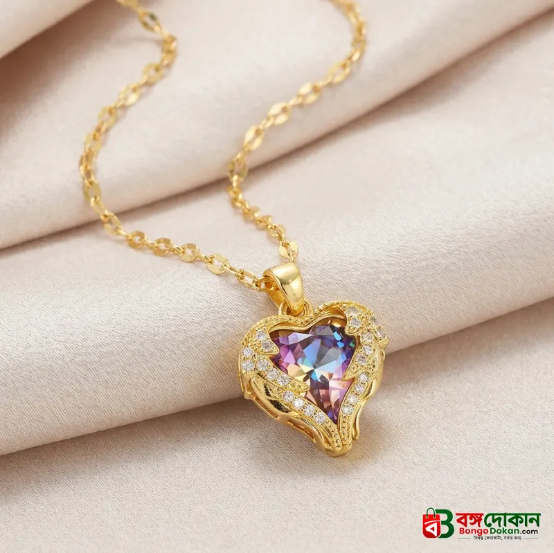 Colorful Ocean Heart Pendant Titanium Steel Necklace Female Korean Version - বাংলাদেশে সেরা দাম ও এক্সক্লুসিভ ডিজাইন - বাংলাদেশে সেরা অফার ও দাম