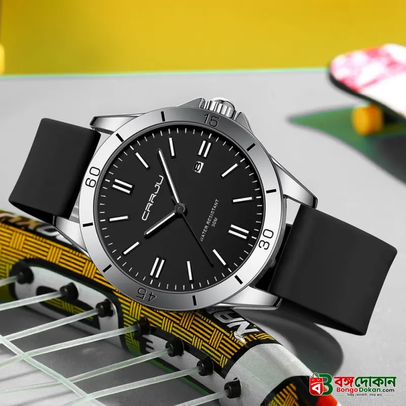 CRRJU 5025 Men's Stylish Premium Quartz Watch – Minimalist Dial, Rotating Bezel Look, 3ATM Water Resistant, Soft Silicone Strap & Luminous Hands Sport Wristwatch - বাংলাদেশে সেরা দাম ও নতুন কালেকশন - গ্যালারি
