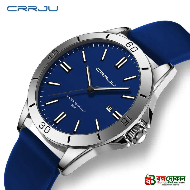 CRRJU 5025 Men's Stylish Premium Quartz Watch – Minimalist Dial, Rotating Bezel Look, 3ATM Water Resistant, Soft Silicone Strap & Luminous Hands Sport Wristwatch - বাংলাদেশে সেরা দাম ও নতুন কালেকশন - গ্যালারি