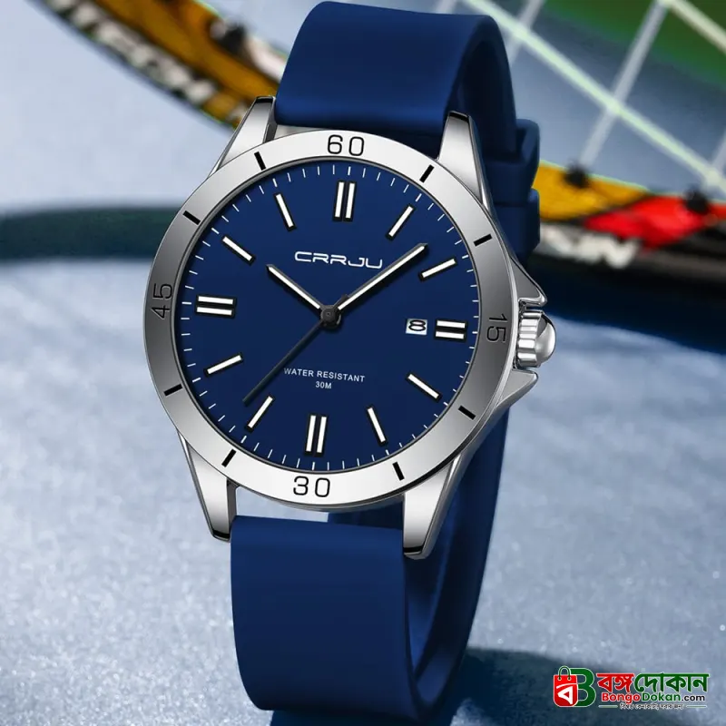 CRRJU 5025 Men's Stylish Premium Quartz Watch – Minimalist Dial, Rotating Bezel Look, 3ATM Water Resistant, Soft Silicone Strap & Luminous Hands Sport Wristwatch - বাংলাদেশে সেরা দাম ও নতুন কালেকশন - গ্যালারি