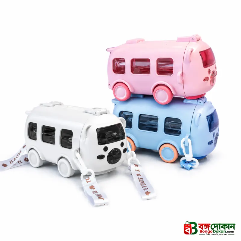 Cute Bear Bus Shape Water Bottle for Kids – 500ml Leak-Proof Plastic Drinking Cup with Straw & Shoulder Strap for School & Travel - বাংলাদেশে সেরা দাম ও প্রিমিয়াম কালেকশন - গ্যালারি