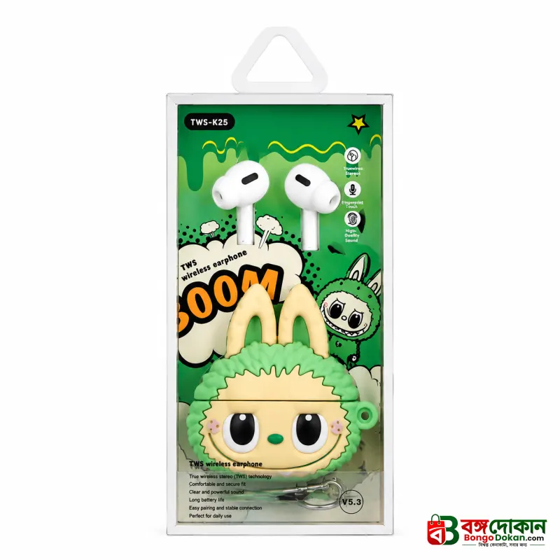 Cute Cartoon 3D Labubu Silicone Protective Shell TWS Wireless Earbuds – Bluetooth In-Ear Headphones with HD Sound, IPX4 Waterproof & Long Battery - বাংলাদেশে সেরা দাম ও স্পেসিফিকেশন - গ্যালারি