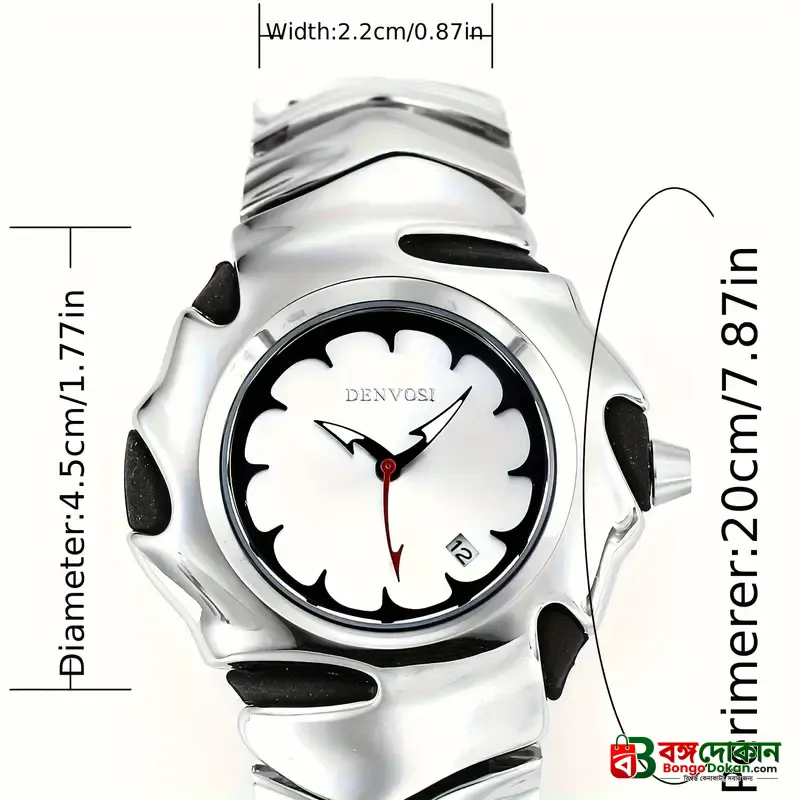 DENVOSI Premium Metal Watch – Bold Design (Silver Dial) - বাংলাদেশে সেরা দাম ও নতুন কালেকশন - গ্যালারি