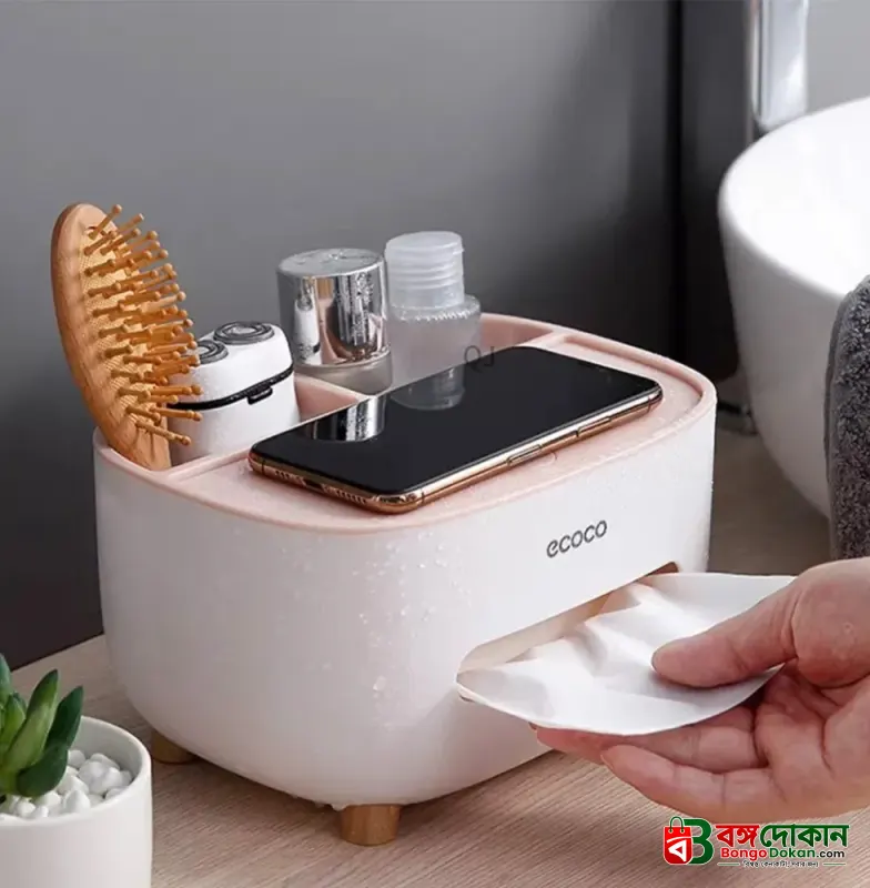 ECOCO Multifunctional Large Tissue Box & Storage Holder – Cute Desktop Napkin Dispenser with Phone Stand for Home, Office & Car - বাংলাদেশে সেরা দাম ও লাইফস্টাইল কালেকশন - বাংলাদেশে সেরা অফার ও দাম