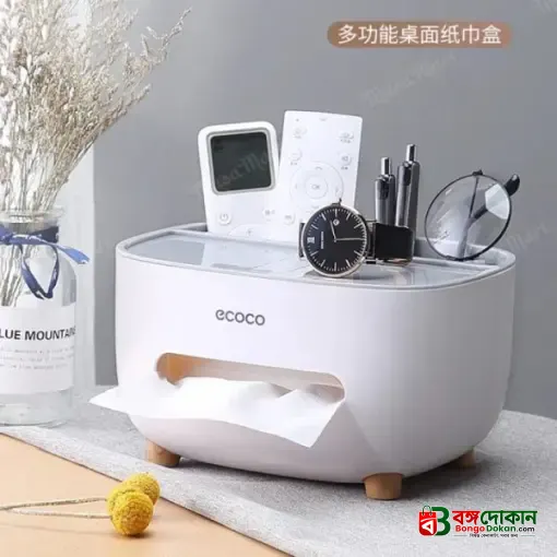 ECOCO Multifunctional Large Tissue Box & Storage Holder – Cute Desktop Napkin Dispenser with Phone Stand for Home, Office & Car - বাংলাদেশে সেরা দাম ও লাইফস্টাইল কালেকশন - গ্যালারি