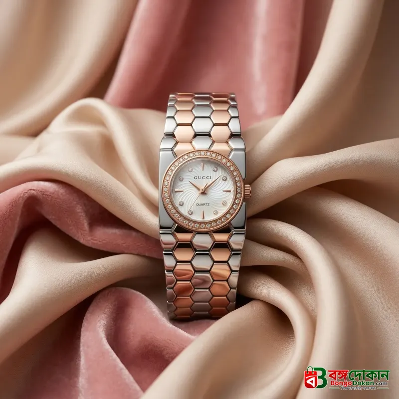 Elegant Multti Ladies Quartz Watch with Crystal Bezel – Premium Bracelet Design (White Dial) - বাংলাদেশে সেরা দাম ও আকর্ষণীয় কালেকশন - বাংলাদেশে সেরা অফার ও দাম