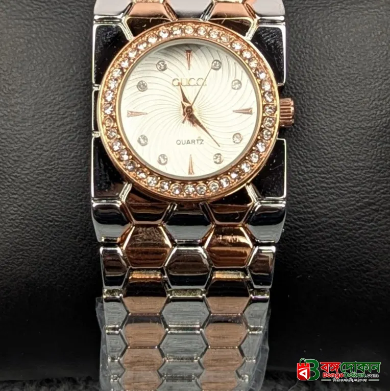 Elegant Multti Ladies Quartz Watch with Crystal Bezel – Premium Bracelet Design (White Dial) - বাংলাদেশে সেরা দাম ও আকর্ষণীয় কালেকশন - গ্যালারি