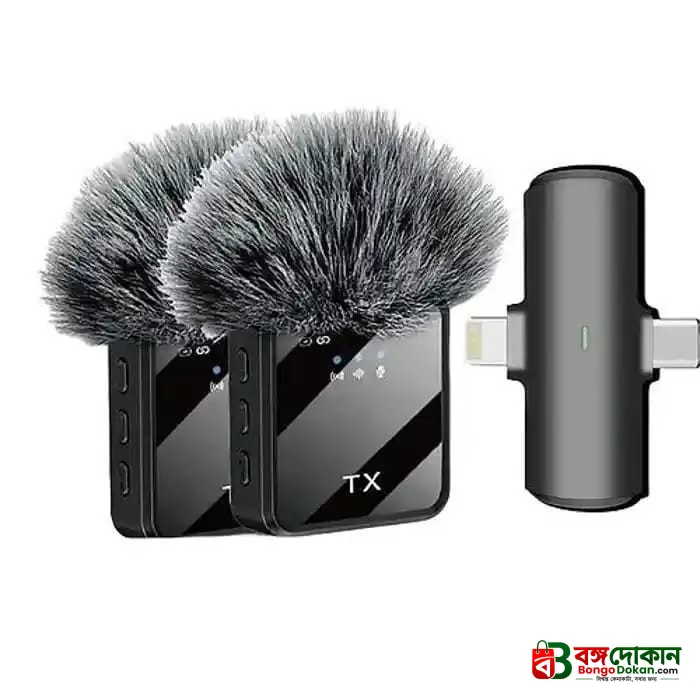 F15-2 Wireless Microphone 2 in 1 Type C + iPhone Noise Cancellation Lavalier Microphone, Professional Collar Microphone - বাংলাদেশে সেরা দাম ও স্পেসিফিকেশন - গ্যালারি