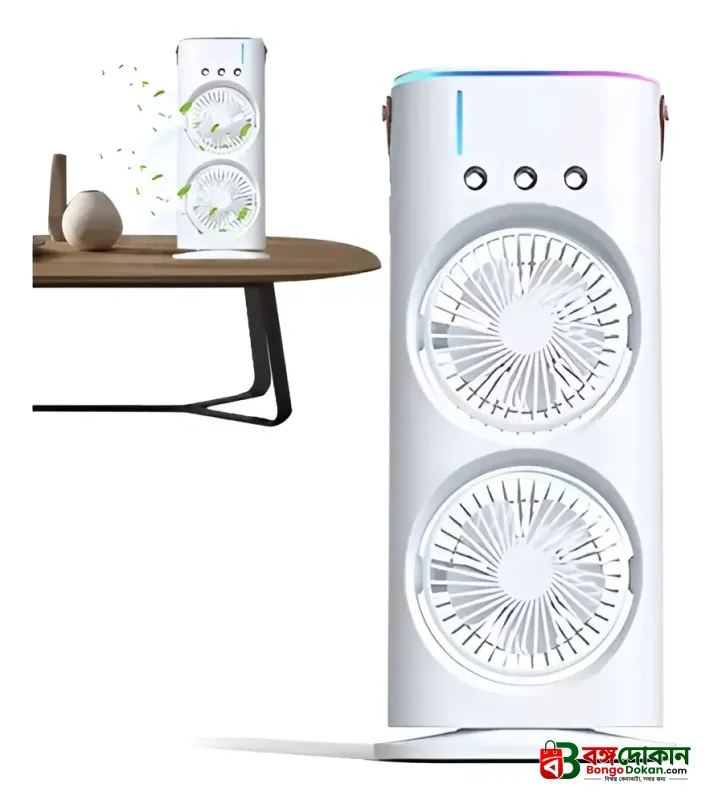 FADIUMS Rechargeable Portable Double-Ended Spray Fan with Humidifier – 600ml Water Tank, 3-Speed Cooling Fan, Built-in Multi-Color LED & USB Type-C Desktop Fan - বাংলাদেশে সেরা দাম ও স্পেসিফিকেশন - গ্যালারি