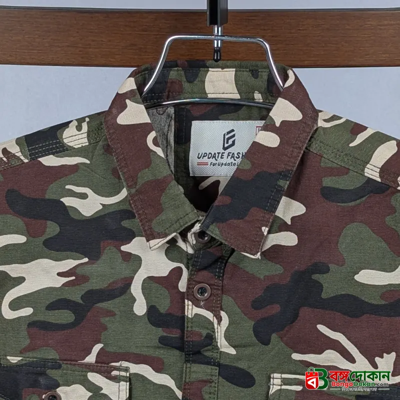 Fashionable Casual Shirt For Men (Army) - বাংলাদেশে সেরা দাম ও নতুন কালেকশন - গ্যালারি