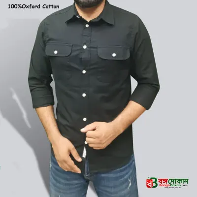 Fashionable casual shirt for men(black) - বাংলাদেশে সেরা দাম ও নতুন কালেকশন - গ্যালারি