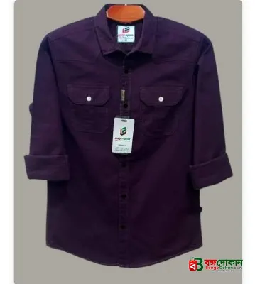 Fashionable casual shirt for men(purple) - বাংলাদেশে সেরা দাম ও নতুন কালেকশন - গ্যালারি