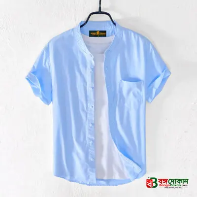 Fashionable half-sleeve shirt for men ( sky) - বাংলাদেশে সেরা দাম ও নতুন কালেকশন - গ্যালারি
