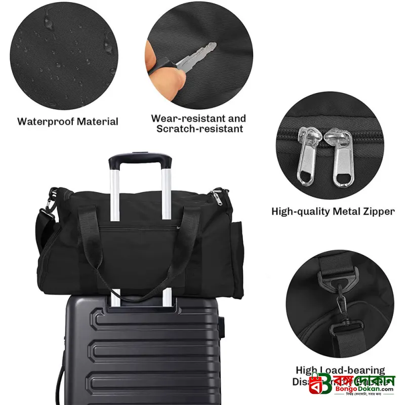 Fashionable Large Capacity Travel & Gym Bag - Black - বাংলাদেশে সেরা দাম ও লাইফস্টাইল কালেকশন - গ্যালারি