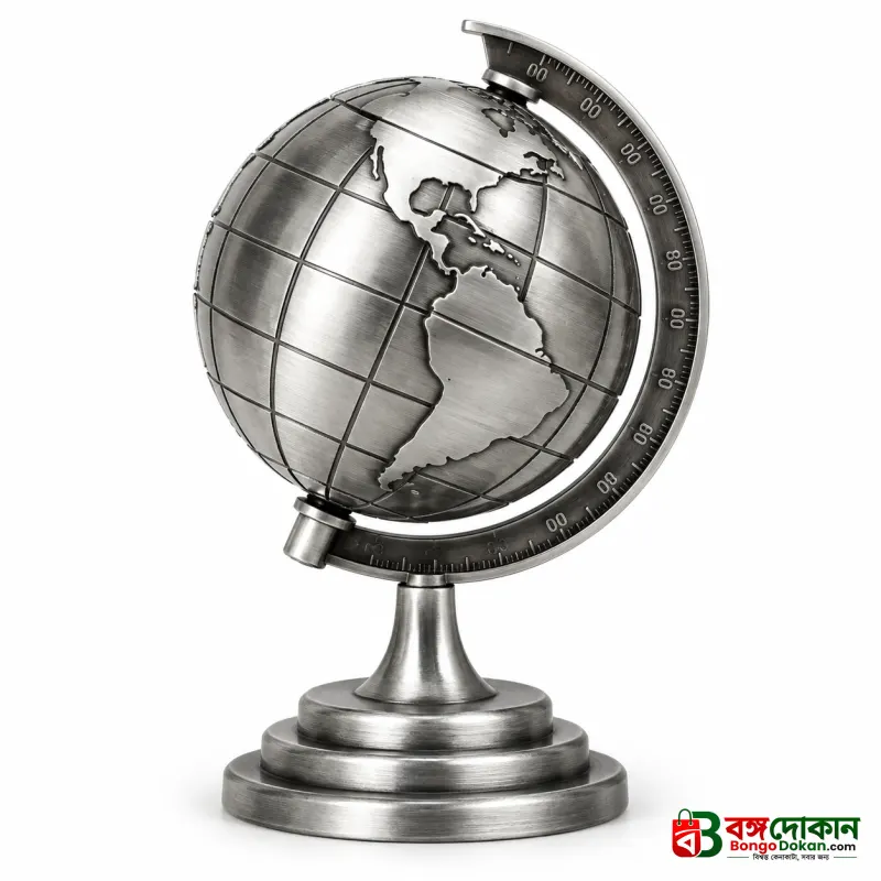 Golden 3D Rotating World Map Globe Decoration Showpiece – Modern Metal Gold Wash Finish Tabletop Ornament, Aesthetic Home & Office Decor, Luxury Travel Gift & Photography Prop - বাংলাদেশে সেরা দাম ও কাস্টমাইজড কালেকশন - গ্যালারি