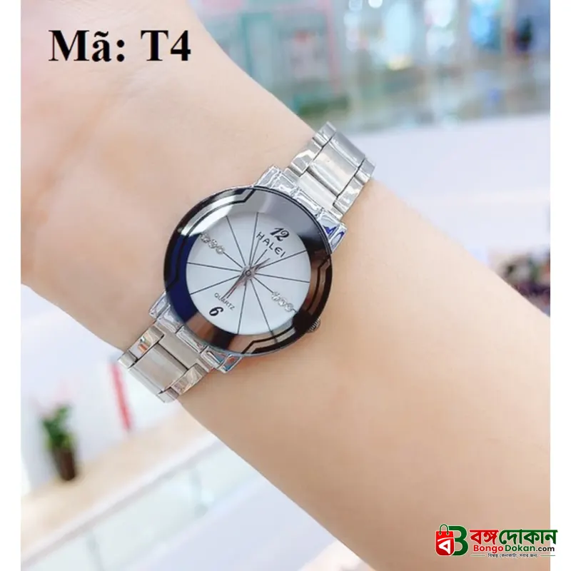 HALEI Premium Women's Quartz Analog Watch – Stainless Steel Strap, Round Case, Mineral Glass, Water Resistant, Elegant Japanese Movement Wristwatch for Ladies - বাংলাদেশে সেরা দাম ও আকর্ষণীয় কালেকশন - গ্যালারি