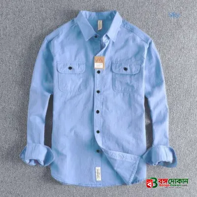 High Thickness Double Pocket Shirt.. ( Sky) - বাংলাদেশে সেরা দাম ও নতুন কালেকশন - গ্যালারি