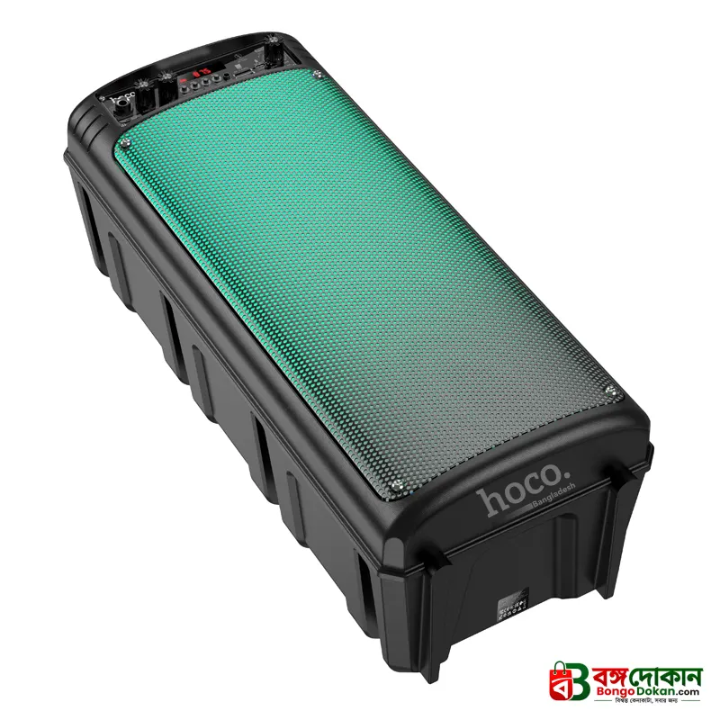Hoco BS52 20W Karaoke Bluetooth Speaker – 6.5-Inch Dual Drivers, Bluetooth 5.0, TWS, FM, USB/TF Support, RGB Lights & Wired Microphone Included - বাংলাদেশে সেরা দাম ও স্পেসিফিকেশন - গ্যালারি