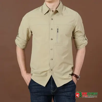 Kaiser Cotton Stylish Full Sleeve Shirt (Khaki) - বাংলাদেশে সেরা দাম ও নতুন কালেকশন - গ্যালারি