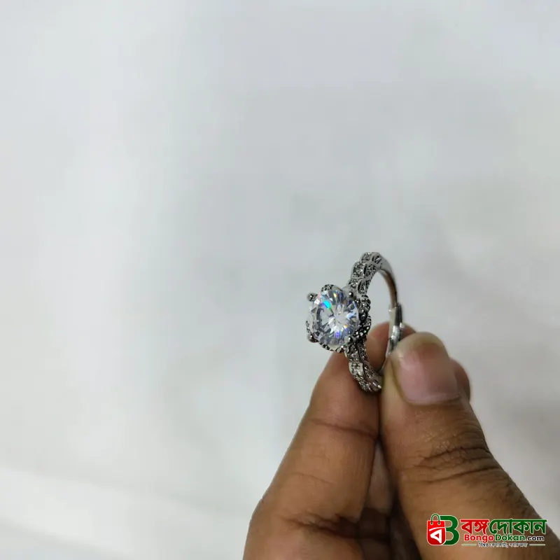 Luminous Embrace  Brilliant Center Stone with Twisted Band Womens Ring - বাংলাদেশে সেরা দাম ও এক্সক্লুসিভ ডিজাইন - গ্যালারি