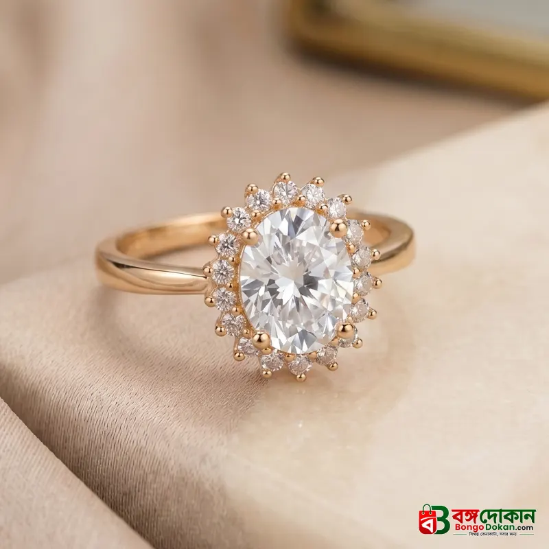Luminous Embrace  Brilliant Center Stone with Twisted Band Womens Ring - বাংলাদেশে সেরা দাম ও এক্সক্লুসিভ ডিজাইন - গ্যালারি
