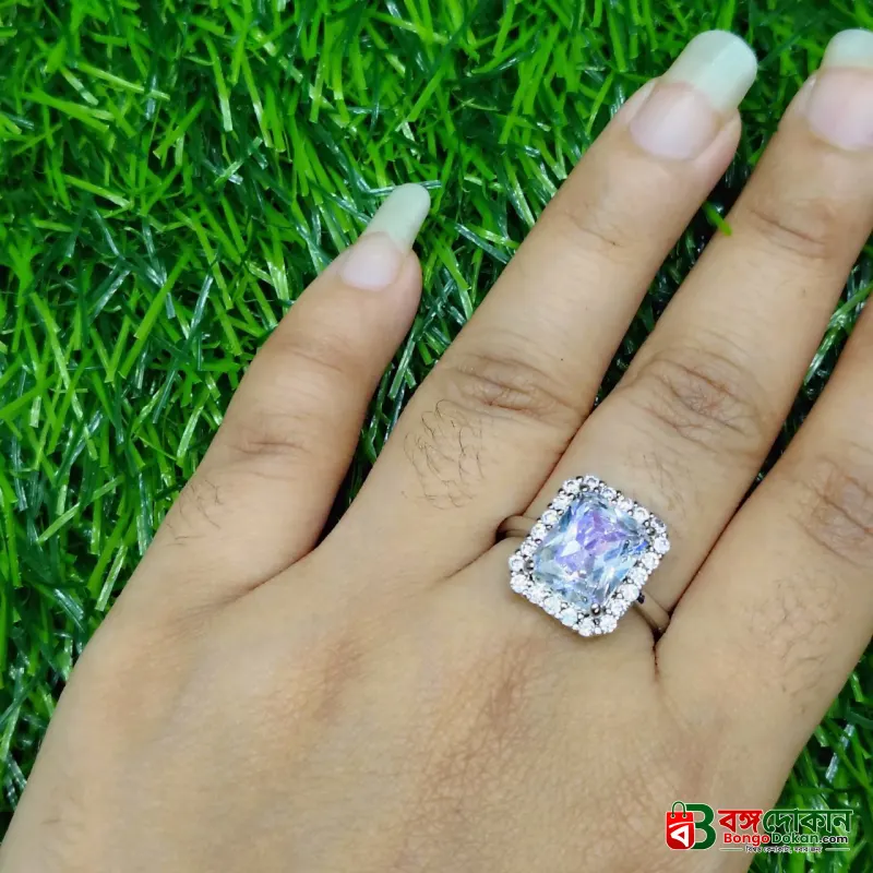 Luxury Emerald Cut Crystal Ring for Women - বাংলাদেশে সেরা দাম ও এক্সক্লুসিভ ডিজাইন - গ্যালারি